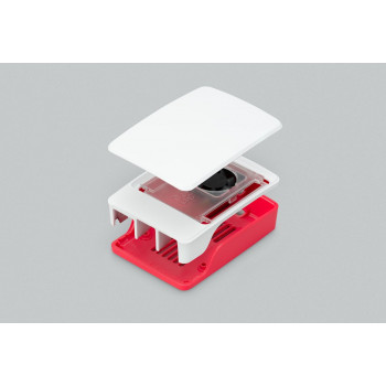 Θήκη Raspberry Pi 5, κόκκινο/λευκό, με ανεμιστήρα (SC1159)