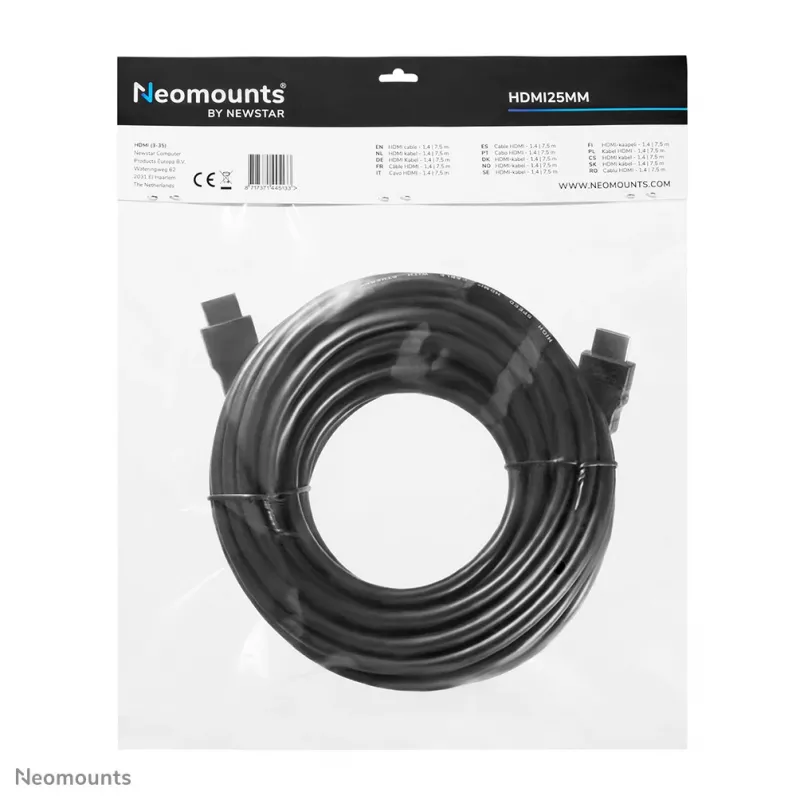 Neomounts HDMI25MM καλώδιο HDMI – 7,5 μέτρα, 7,5 m, 10,2 Gbit/s, μαύρο