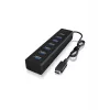 ICY BOX IB-HUB1700-C3 USB 3.2 Gen 1 (3.1 Gen 1) Type-C 5000 Mbit/s μαύρο