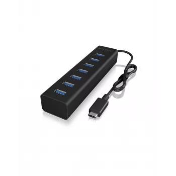ICY BOX IB-HUB1700-C3 USB 3.2 Gen 1 (3.1 Gen 1) Type-C 5000 Mbit/s μαύρο