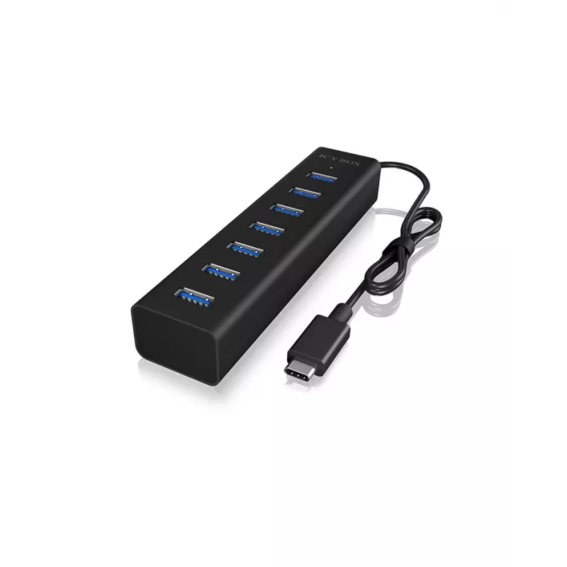 ICY BOX IB-HUB1700-C3 USB 3.2 Gen 1 (3.1 Gen 1) Type-C 5000 Mbit/s μαύρο