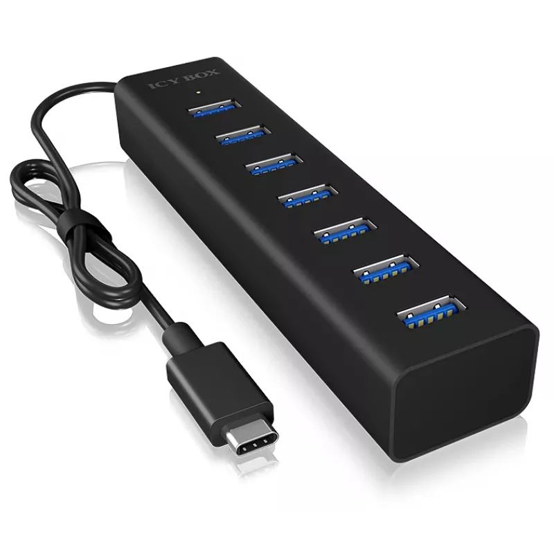 ICY BOX IB-HUB1700-C3 USB 3.2 Gen 1 (3.1 Gen 1) Type-C 5000 Mbit/s μαύρο