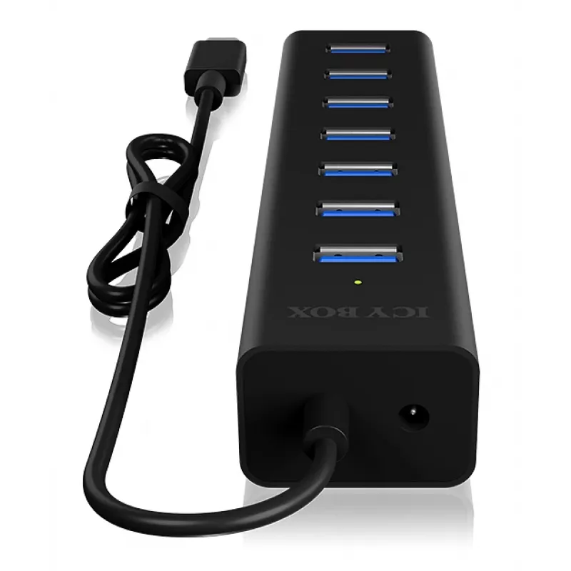 ICY BOX IB-HUB1700-C3 USB 3.2 Gen 1 (3.1 Gen 1) Type-C 5000 Mbit/s μαύρο