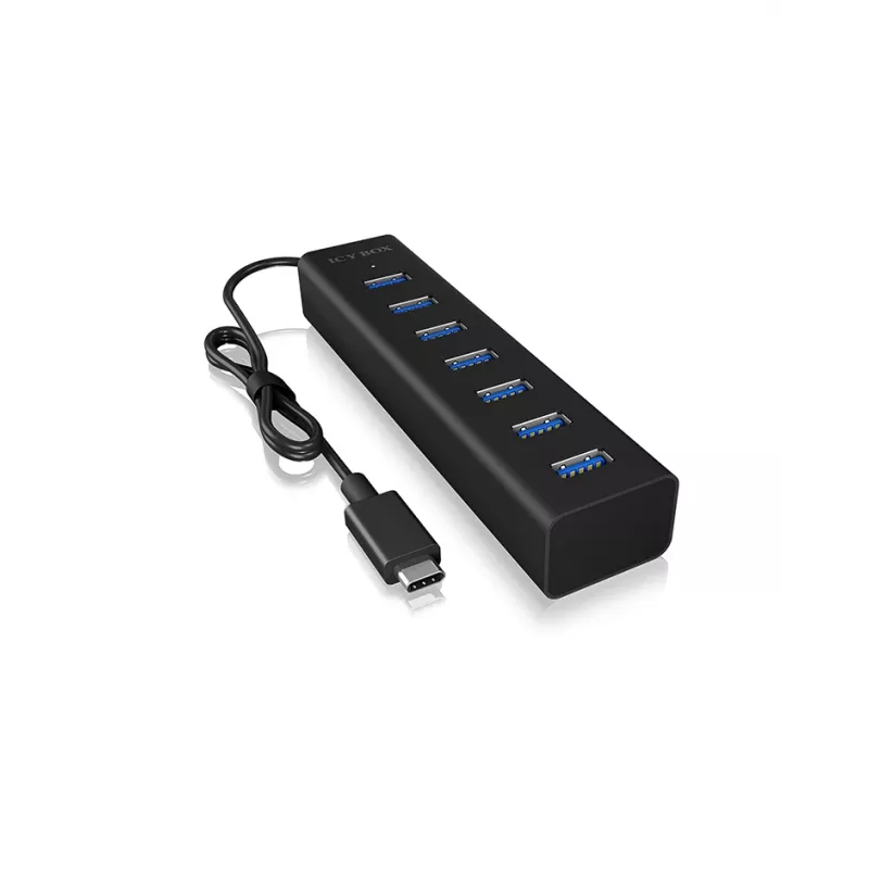 ICY BOX IB-HUB1700-C3 USB 3.2 Gen 1 (3.1 Gen 1) Type-C 5000 Mbit/s μαύρο