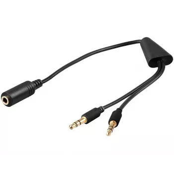 Καλώδιο ήχου Microconnect AUDAL 0,4 m 2x βύσμα 3,5 mm σε υποδοχή 3,5 mm μαύρο