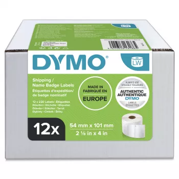 DYMO S0722420 LabelWriter ετικέτες αποστολής/ονομασίας, 54 x 101 mm, 12 ρολά x 220 (2640 ετικέτες), αυτοκόλλητες, λευκές