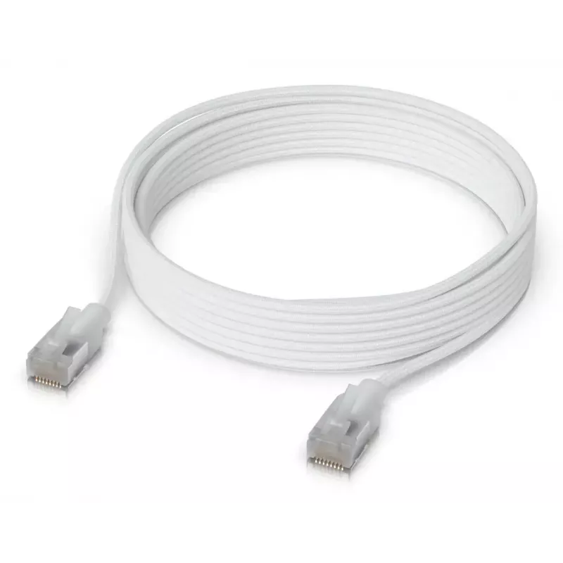 Καλώδιο δικτύου UBIQUITI UACC-CABLE-PATCH-EL-C6A-5M-W Cat6a 5 m RJ-45 διαφανές λευκό