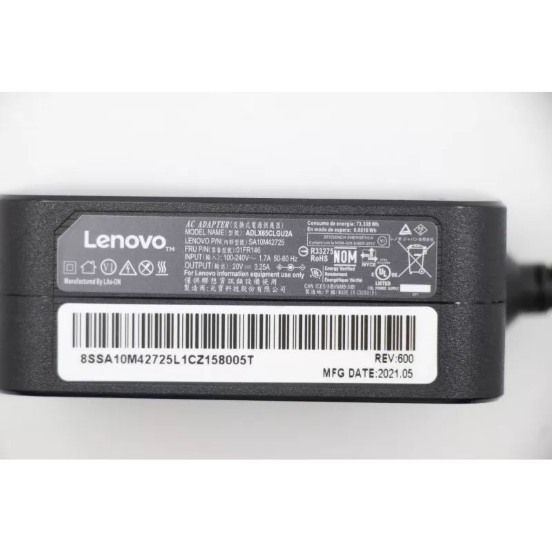 Lenovo 01FR146 τροφοδοτικό/inverter εσωτερικού χώρου 65 W μαύρο