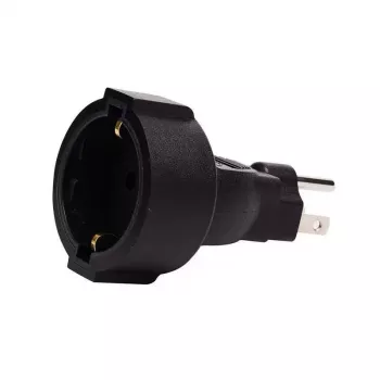 Microconnect PETRAVEL3 προσαρμογέας βύσματος τροφοδοσίας Type B Type F μαύρο