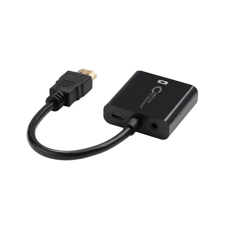 Microconnect HDMVGA2B Καλώδιο προσαρμογέα βίντεο 0,15 m VGA (D-Sub) HDMI Type-A (Standard) Μαύρο