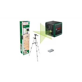 Αλφάδι λέιζερ Bosch Quigo Green με τρίποδο 1,1 m — συμπαγές σετ λέιζερ σταυρού