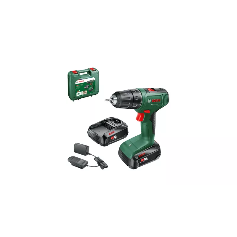 Bosch EasyDrill 18V-40 06039D8002 επαναφορτιζόμενο κρουστικό δράπανο-κατσαβίδι, 2 ταχύτητες, 2x 1,5 Ah, βαλίτσα