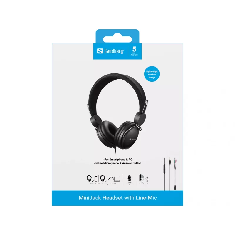 Headset Sandberg MiniJack με μικρόφωνο inline