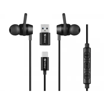 Headset Sandberg USB-C/A In-Earset με μικρόφωνο line