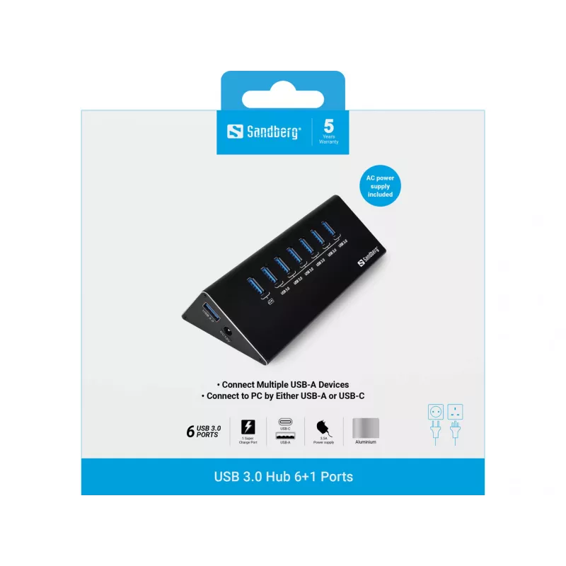 Sandberg USB 3.0 Hub 6+1 θυρών