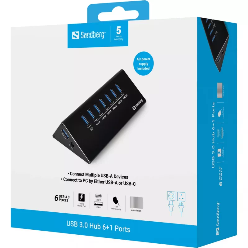Sandberg USB 3.0 Hub 6+1 θυρών