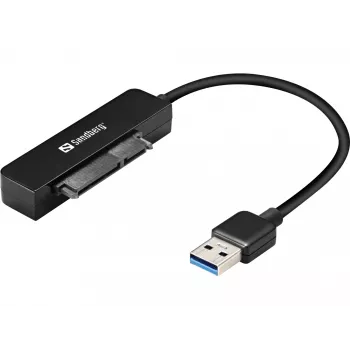 Sandberg USB 3.0 σε SATA Link, μαύρο, 5 Gbit/s, 20 g, 77 mm, 18 mm, 193 mm