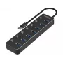 USB Hub Sandberg 7 θυρών USB 3.0 μαύρο αλουμίνιο
