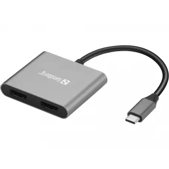 Sandberg USB-C Dock 2xHDMI+USB+PD μέγιστη ανάλυση 3840x2160