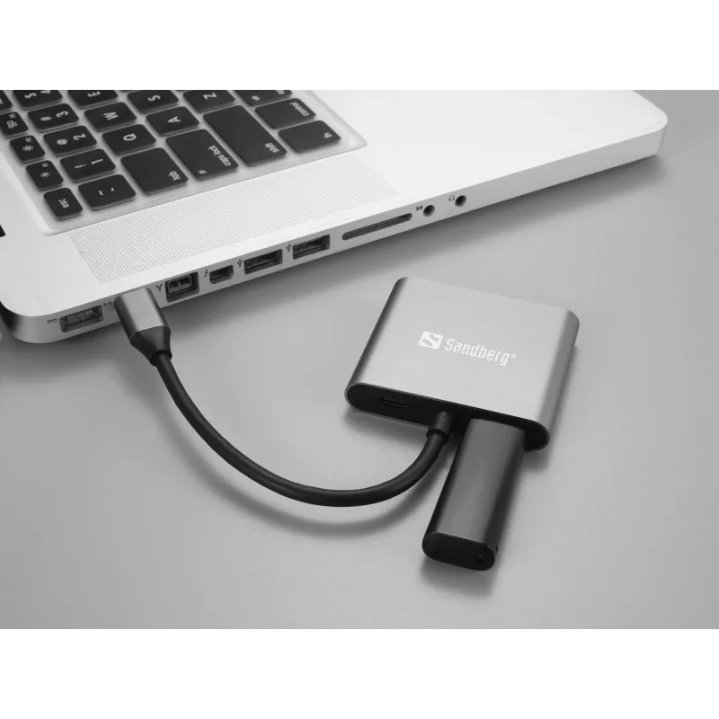 Sandberg USB-C Dock 2xHDMI+USB+PD μέγιστη ανάλυση 3840x2160