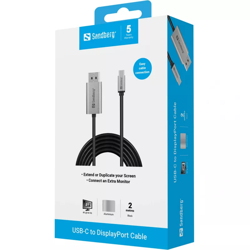 Καλώδιο Sandberg USB-C σε DisplayPort 2M USB Type-C DisplayPort 2m