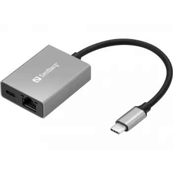 Sandberg USB-C Gigabit προσαρμογέας PD100W USB Type-C RJ-45 1 Gbit/s γκρι