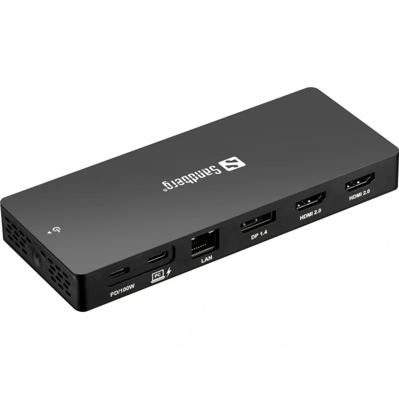 Sandberg 136-61 USB-C 13-in-1 Pro σταθμός σύνδεσης, 2x HDMI, DisplayPort, 3x USB 3.0, RJ45 1GbE, 100W PD