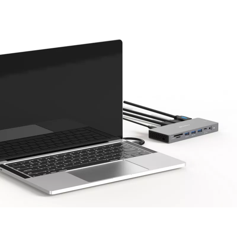 Sandberg 136-61 USB-C 13-in-1 Pro σταθμός σύνδεσης, 2x HDMI, DisplayPort, 3x USB 3.0, RJ45 1GbE, 100W PD