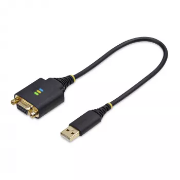 StarTech.com Καλώδιο προσαρμογέα USB σε σειριακό null modem 30cm, COM Retention, FTDI, USB-A σε DB9 RS232, παξιμάδια/βίδες DB9 αντικαταστάσιμα, Windows/macOS/Linux
