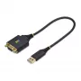 StarTech.com Καλώδιο προσαρμογέα USB σε σειριακό null modem 30cm, COM Retention, FTDI, USB-A σε DB9 RS232, παξιμάδια/βίδες DB9 αντικαταστάσιμα, Windows/macOS/Linux