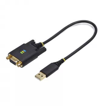 StarTech.com Καλώδιο προσαρμογέα USB σε σειριακό null modem 30cm, COM Retention, FTDI, USB-A σε DB9 RS232, παξιμάδια/βίδες DB9 αντικαταστάσιμα, Windows/macOS/Linux