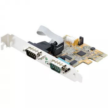 StarTech.com Κάρτα PCI Express 2 θυρών σειριακή, Dual Port PCIe σε RS232 (DB9) σειριακή κάρτα, 16C1050 UART, βάσεις Standard ή Low-Profile, COM διατήρηση, για Windows & Linux