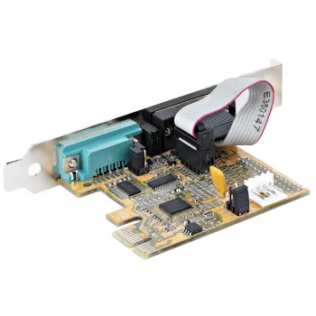 StarTech.com Κάρτα PCI Express 2 θυρών σειριακή, Dual Port PCIe σε RS232 (DB9) σειριακή κάρτα, 16C1050 UART, βάσεις Standard ή Low-Profile, COM διατήρηση, για Windows & Linux