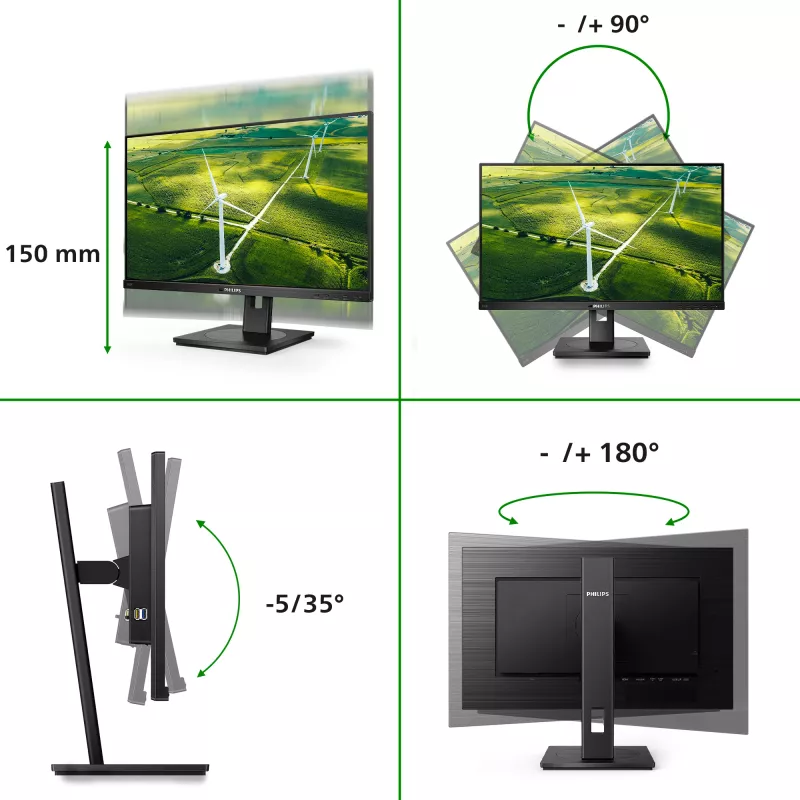 Philips 242B1G/00 Οθόνη υπολογιστή 60,5 cm (23,8 ίντσες) 1920 x 1080 Pixel Full HD LED Μαύρο