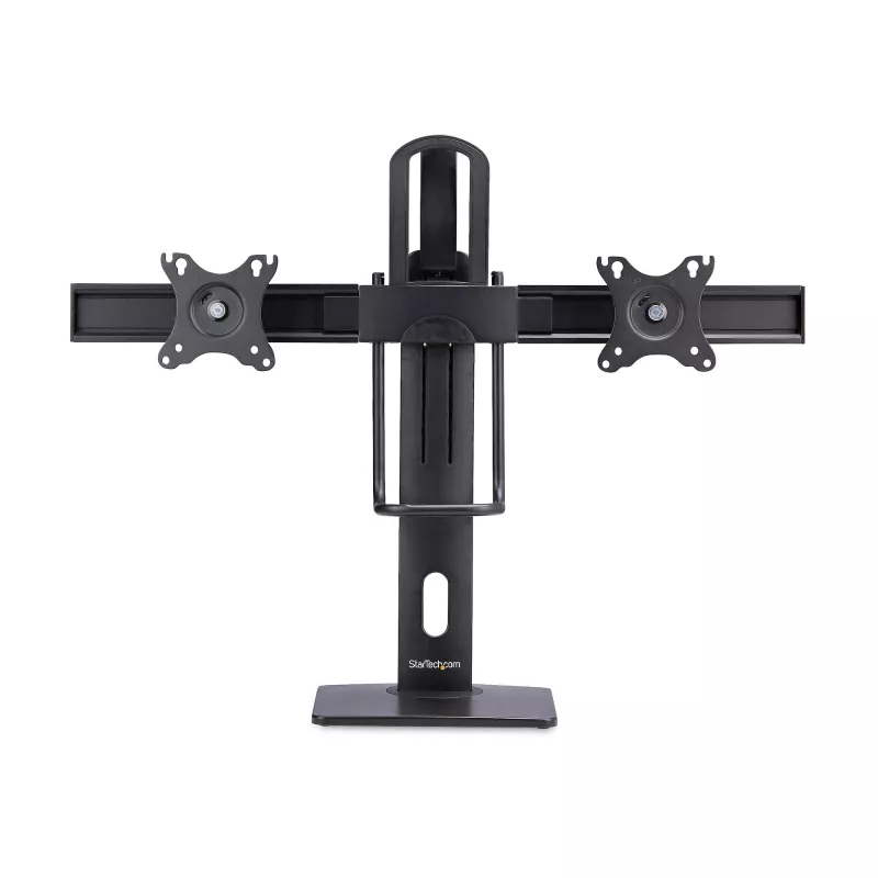 StarTech.com 2MC1S-MONITOR-STAND Crossbar βάση γραφείου για δύο οθόνες 17–27 ιντσών, VESA, πλαστικό/αλουμίνιο/ατσάλι, μαύρη