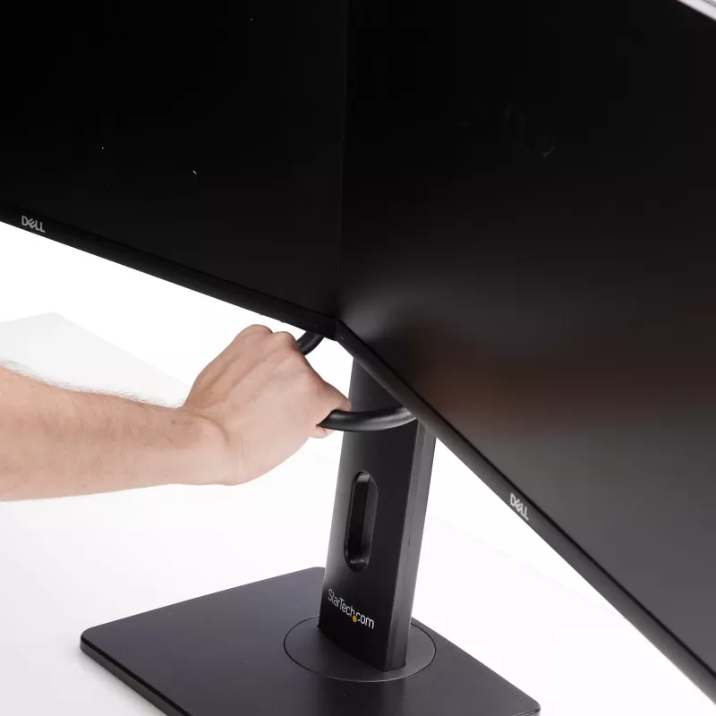 StarTech.com 2MC1S-MONITOR-STAND Crossbar βάση γραφείου για δύο οθόνες 17–27 ιντσών, VESA, πλαστικό/αλουμίνιο/ατσάλι, μαύρη