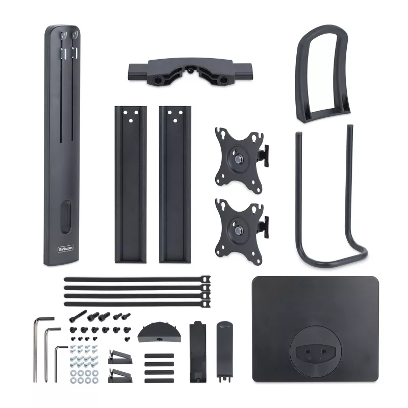 StarTech.com 2MC1S-MONITOR-STAND Crossbar βάση γραφείου για δύο οθόνες 17–27 ιντσών, VESA, πλαστικό/αλουμίνιο/ατσάλι, μαύρη