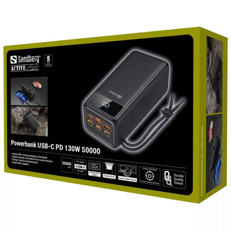 Φορητό powerbank Sandberg USB-C PD 130W 50000mAh