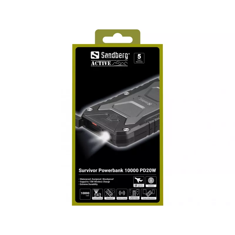 Φορητό powerbank Sandberg Survivor 10000 PD20W, 10000 mAh