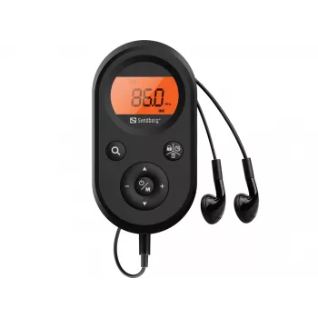 Sandberg 421-02 ραδιόφωνο τσέπης FM+AM Recharge, FM 76–108 MHz, AM 522–1710 kHz, μπαταρία 500 mAh, οθόνη, με ακουστικά