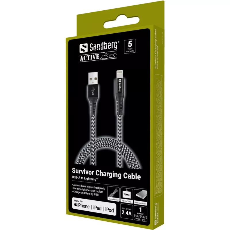 Καλώδιο Sandberg Survivor Lightning 1M