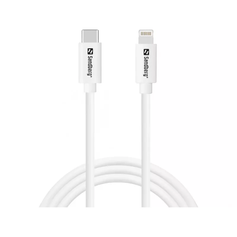Φορτιστής AC Sandberg 20W USB-C + Lightning 1M ταχεία φόρτιση λευκό
