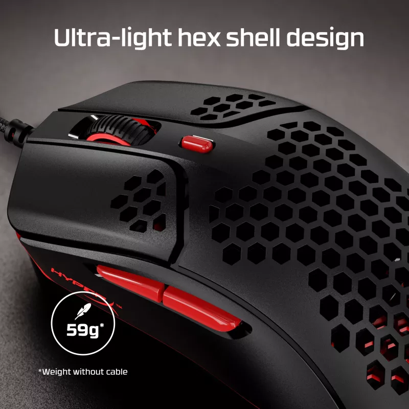 HyperX Pulsefire Haste - Ποντίκι Gaming (Μαύρο-Κόκκινο)