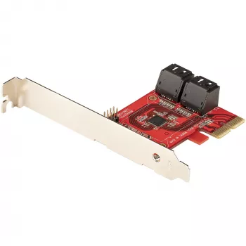 StarTech.com Κάρτα SATA PCIe - Κάρτα επέκτασης PCIe SATA 4 θυρών - 6 Gbit/s - Πρόσοψη Low-Profile - Στοιβαγμένες υποδοχές SATA - ASM1164 Non-RAID - Μετατροπέας PCI Express σε SATA