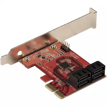 StarTech.com Κάρτα SATA PCIe - Κάρτα επέκτασης PCIe SATA 4 θυρών - 6 Gbit/s - Πρόσοψη Low-Profile - Στοιβαγμένες υποδοχές SATA - ASM1164 Non-RAID - Μετατροπέας PCI Express σε SATA