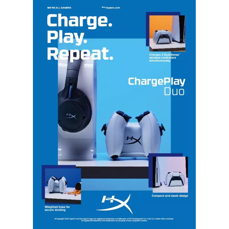 HyperX ChargePlay Duo - σταθμός φόρτισης χειριστηρίων για PS5