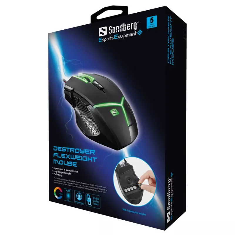 Ποντίκι Sandberg Destroyer FlexWeight USB Type-A