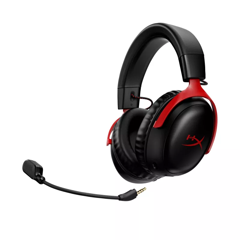 HyperX Cloud III Wireless - Gaming Headset, Μαύρο; Κόκκινο, Κίνα, περιωτιαίο, κλειστού τύπου, ενεργό, 155 mm