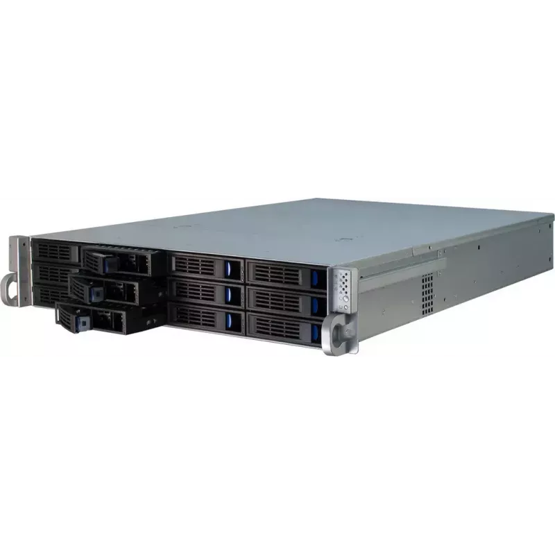Κουτί διακομιστή Inter-Tech IPC 2U-2412 Rack Μαύρο, Ασημί