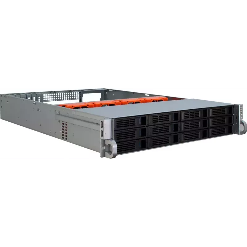 Κουτί διακομιστή Inter-Tech IPC 2U-2412 Rack Μαύρο, Ασημί